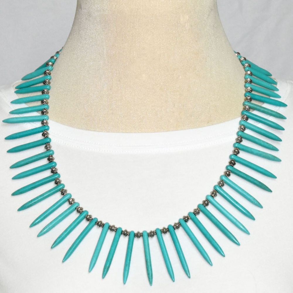 *HOST PICK* Turquoise Spike Necklace & Earring Set